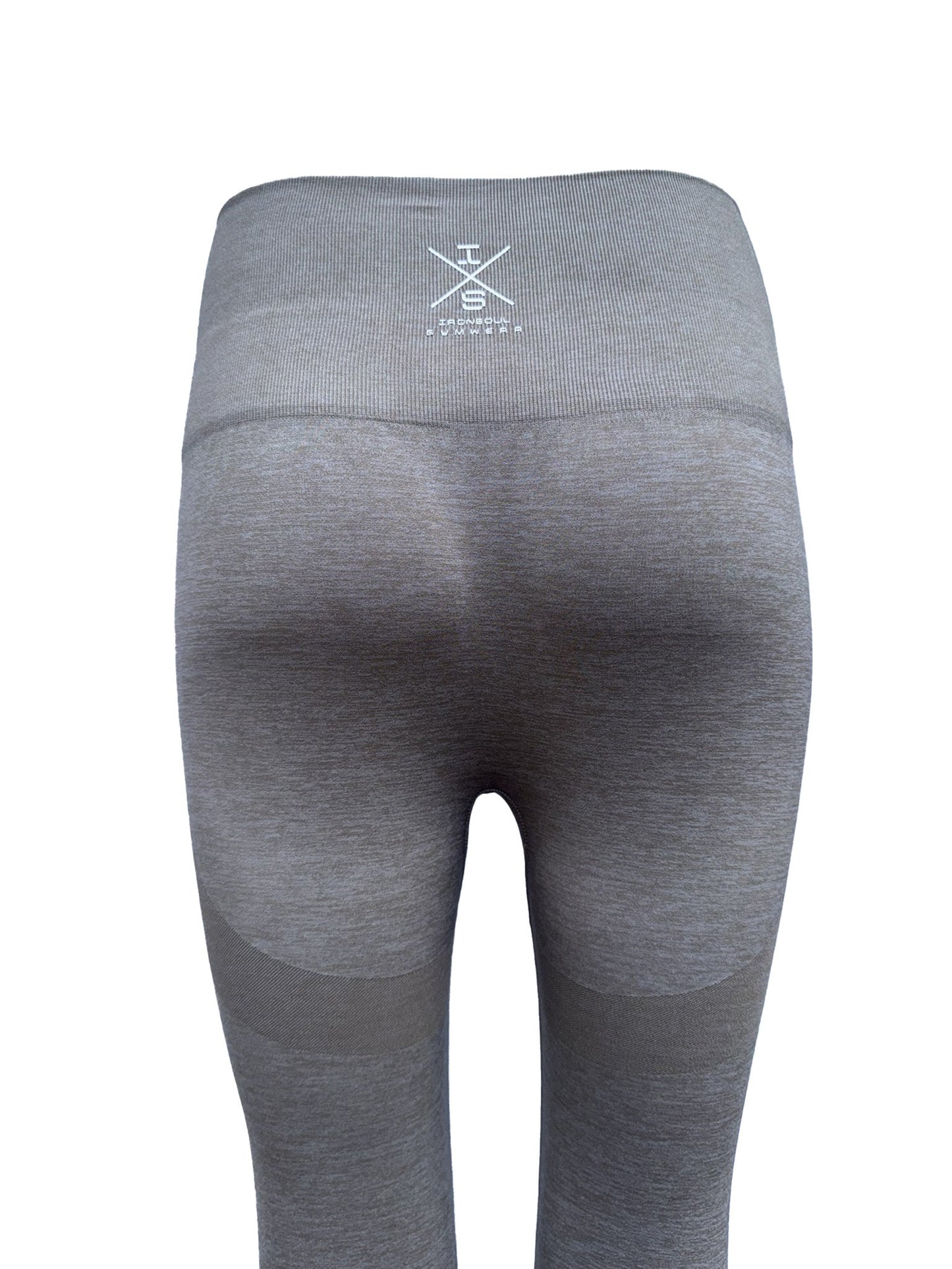 CurveCandy Taupe naadloze legging met sneldrogende stof en perfecte pasvorm voor intensieve workouts