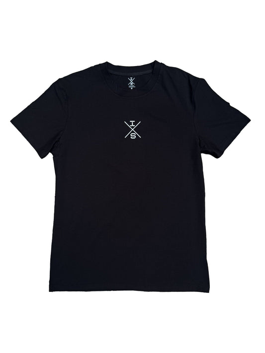 Zwart AlphaForm T-shirt met slimfit pasvorm, O-neck kraag, gemaakt van 100% katoen, ademend, snel drogend en duurzaam geproduceerd.
